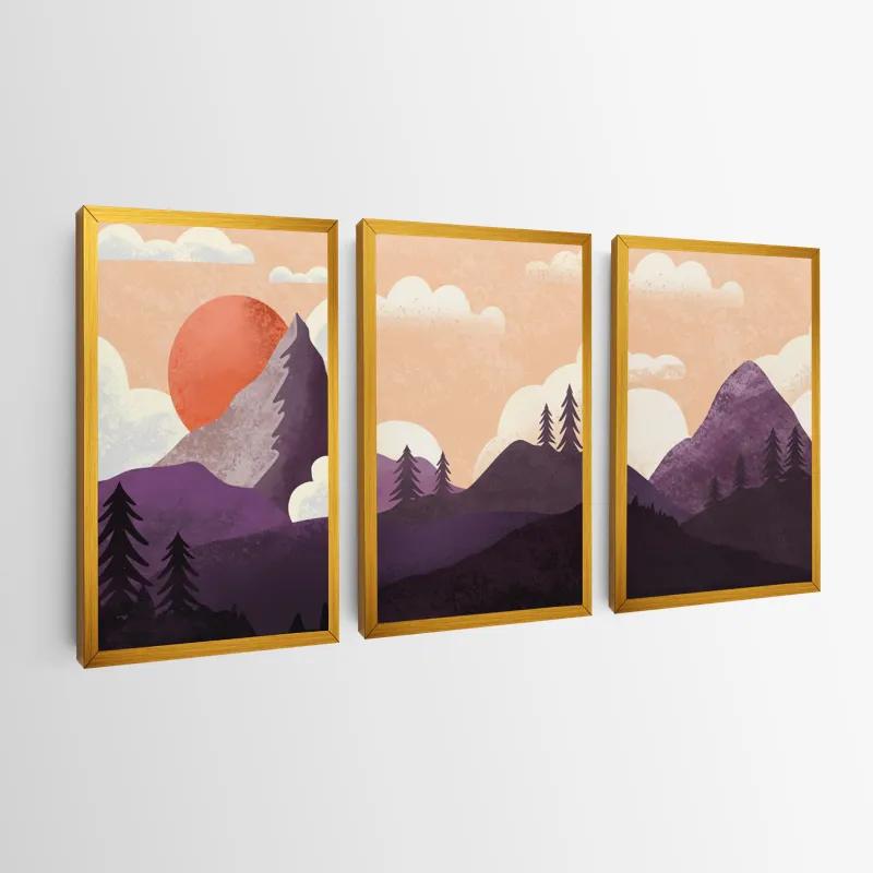 többrészes vászonkép Purple Mountain mockup 0