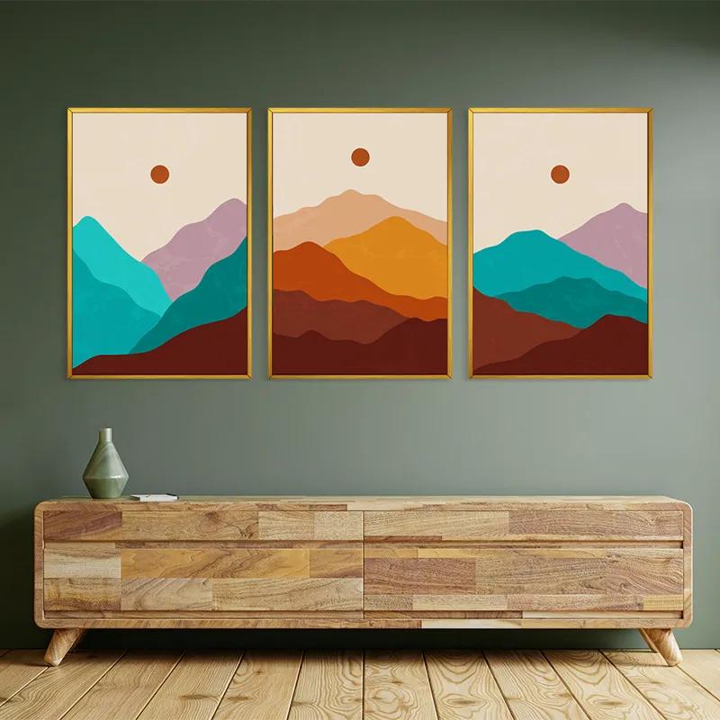 többrészes vászonkép Brown Moon Mountain mockup 2