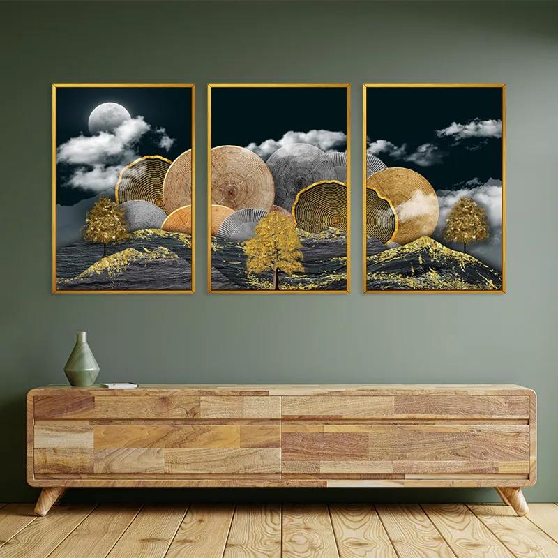 többrészes vászonkép Circle Over The Mountain mockup 2