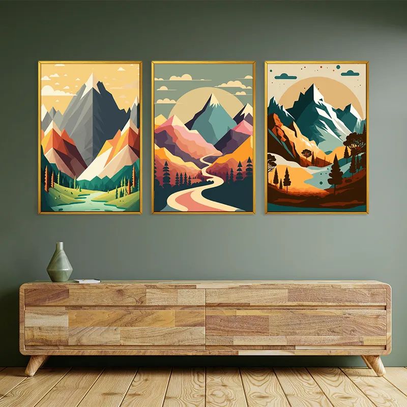 Colorful Mountain Set mockup 2