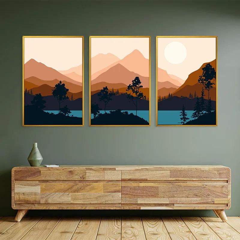 többrészes vászonkép Cream Moon Mountain mockup 2