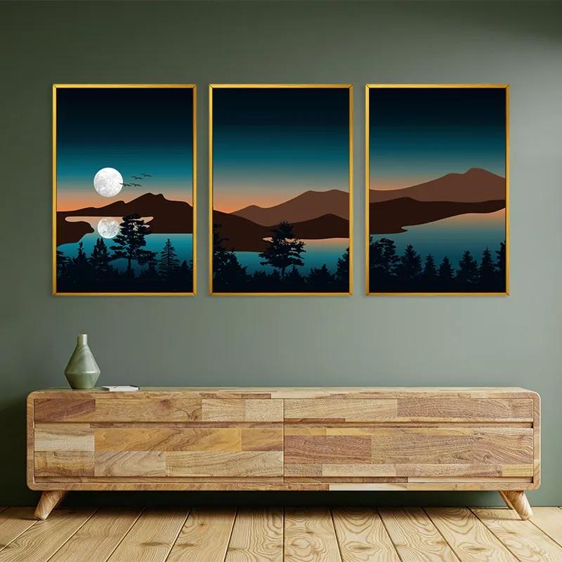 többrészes vászonkép Full Moon Mountain mockup 2