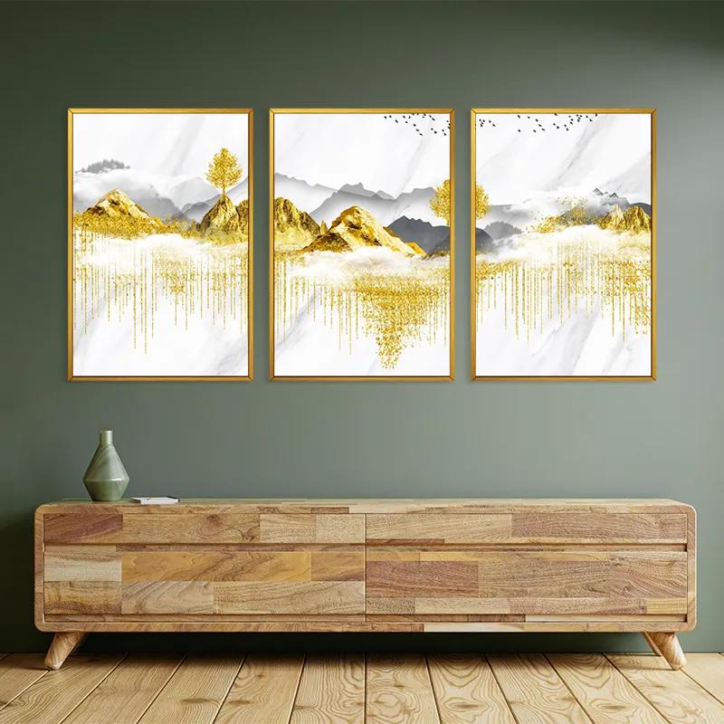 többrészes vászonkép Golden White Mountains mockup 2