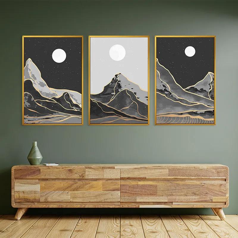 többrészes vászonkép Grey Moon Mountain mockup 2
