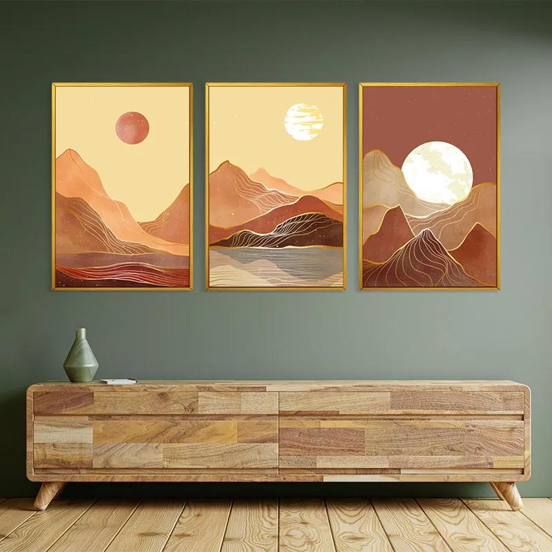 többrészes vászonkép Orange Mountain Set mockup 2