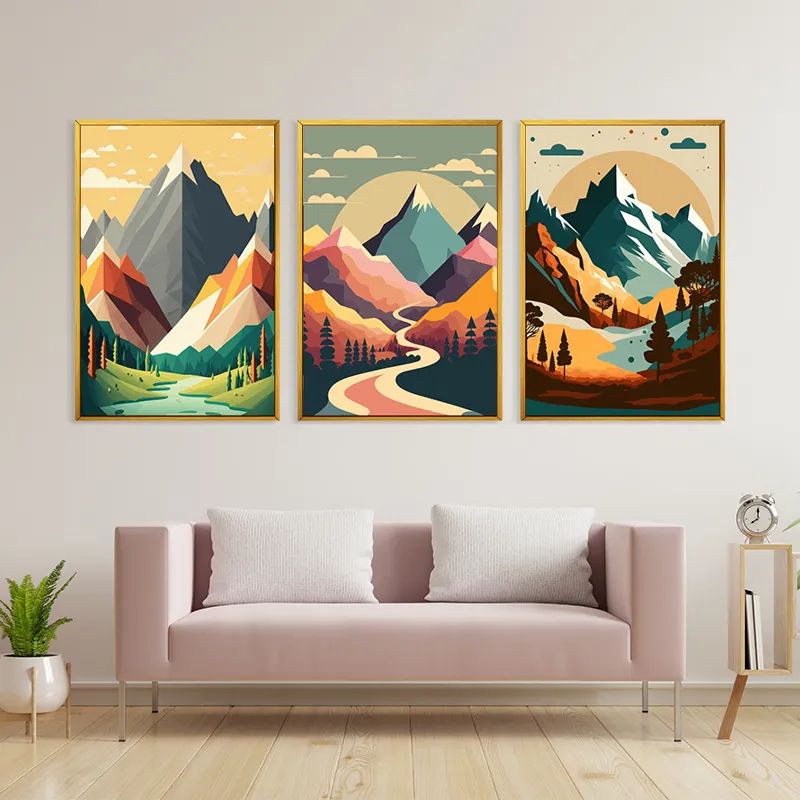 Colorful Mountain Set mockup 3