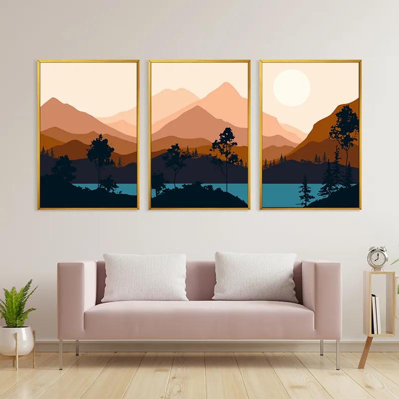 többrészes vászonkép Cream Moon Mountain mockup 3