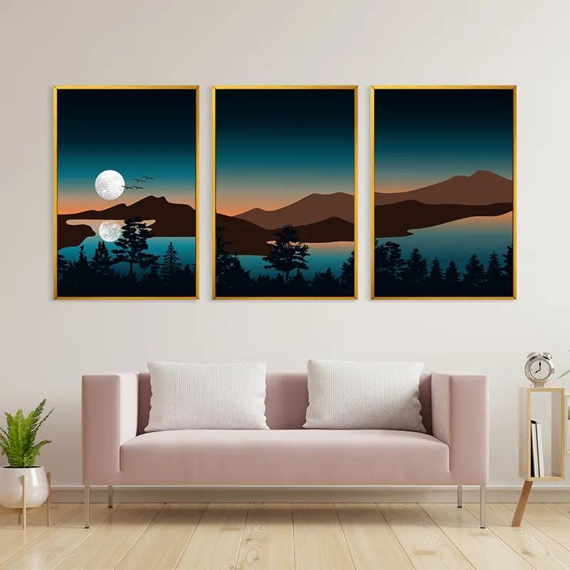 többrészes vászonkép Full Moon Mountain mockup 3