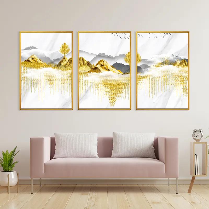 többrészes vászonkép Golden White Mountains mockup 3