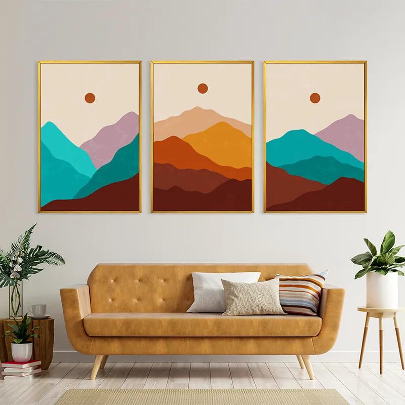 többrészes vászonkép Brown Moon Mountain mockup 4