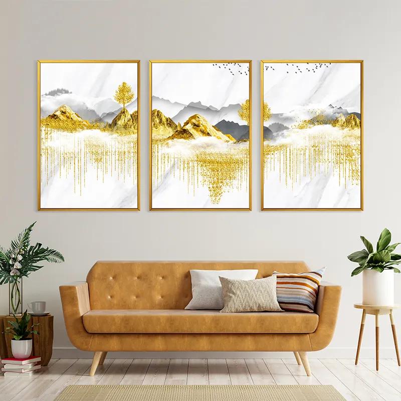 többrészes vászonkép Golden White Mountains mockup 4