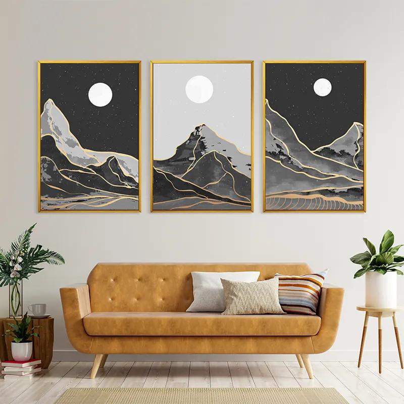 többrészes vászonkép Grey Moon Mountain mockup 4