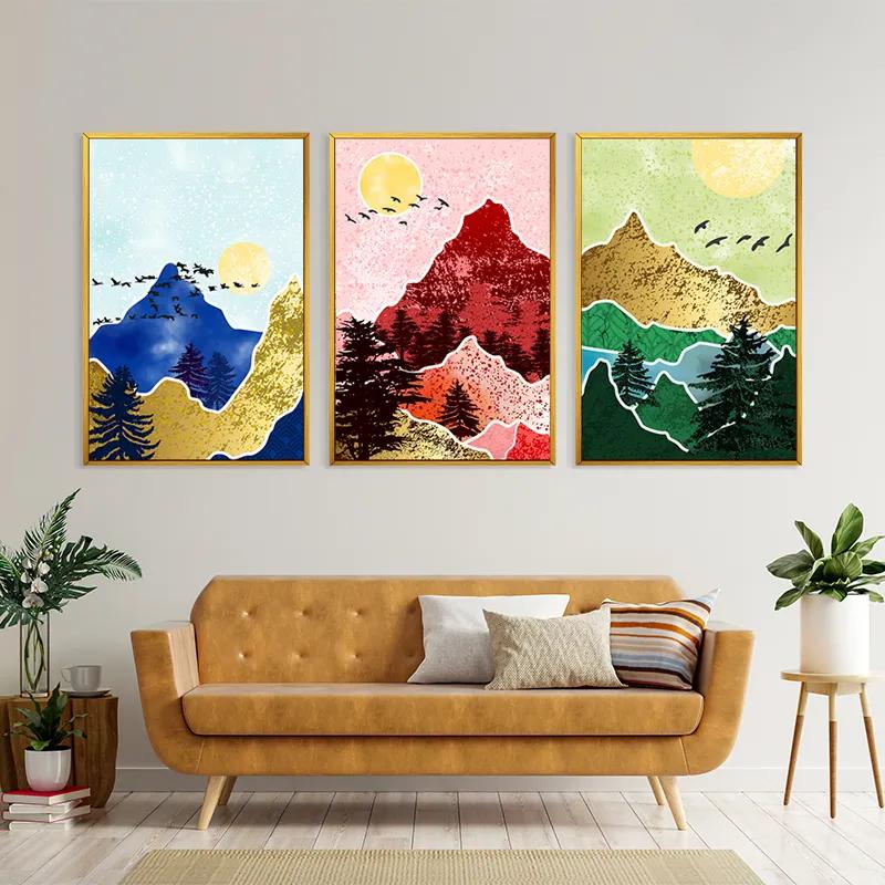 többrészes vászonkép Mountainirds Set mockup 4