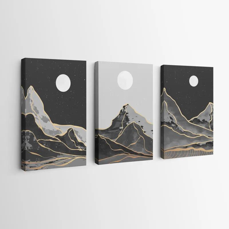 többrészes vászonkép Grey Moon Mountain mockup 0