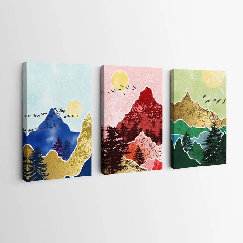 többrészes vászonkép Mountainirds Set mockup 0