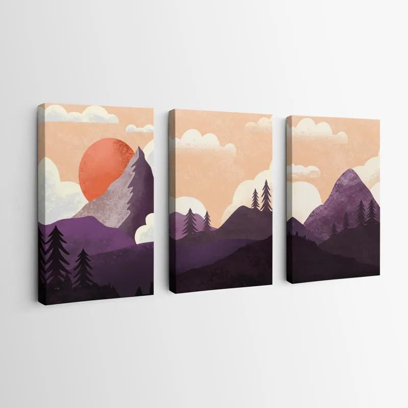 többrészes vászonkép Purple Mountain mockup 0
