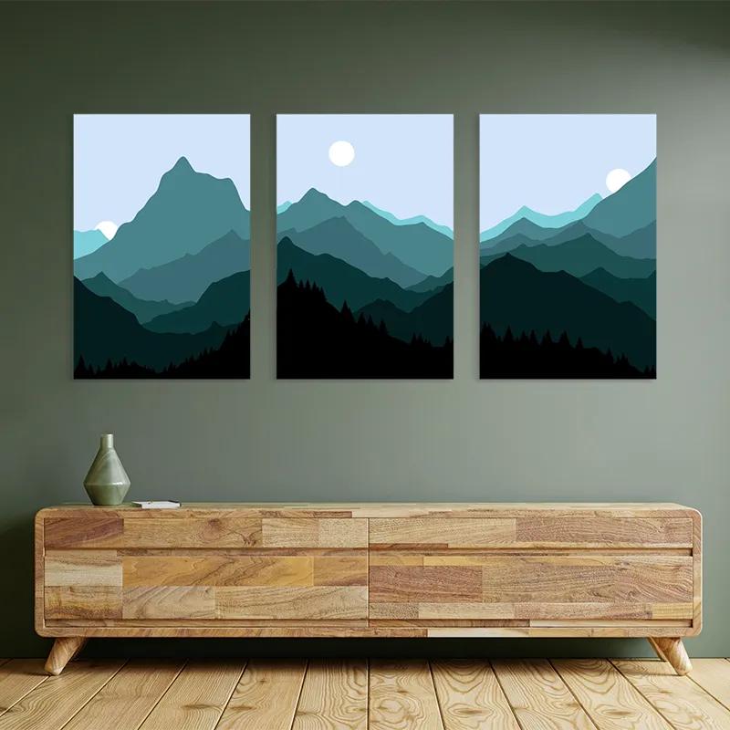 többrészes vászonkép Green Mountain mockup 2