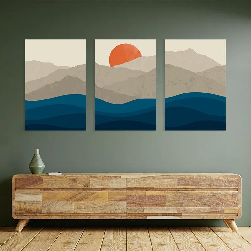 többrészes vászonkép Orange Moon Set mockup 2