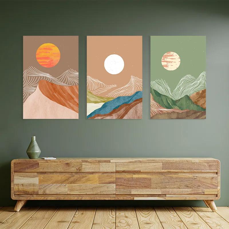 többrészes vászonkép White Moon Set mockup 2