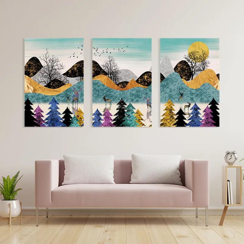 többrészes vászonkép Color Mountain mockup 3