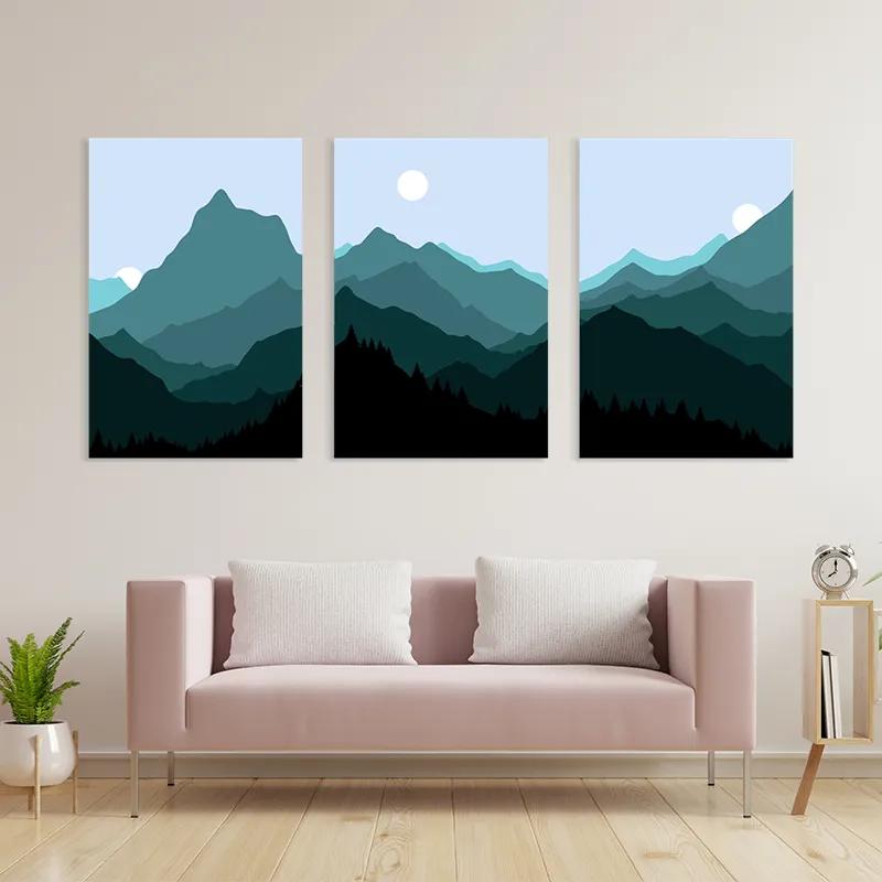 többrészes vászonkép Green Mountain mockup 3