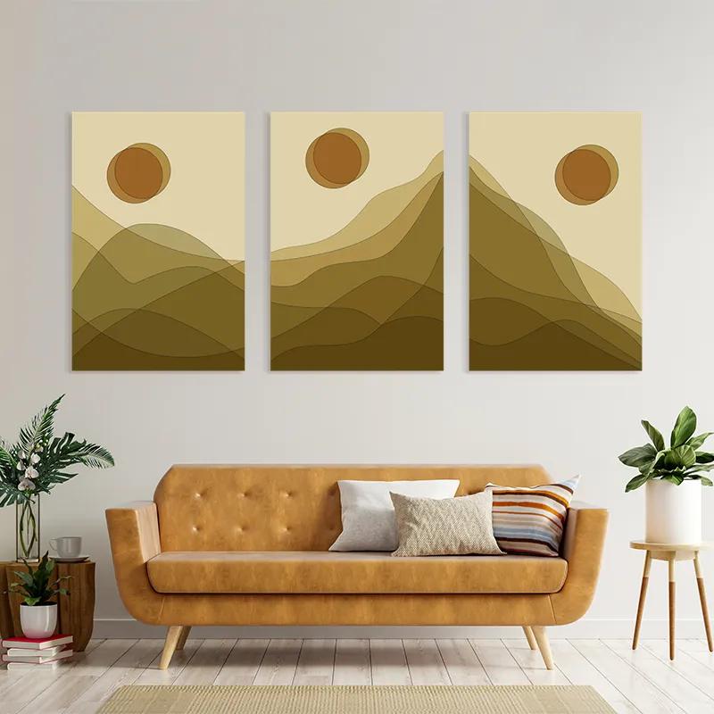 többrészes vászonkép Cream Mountain Set mockup 4