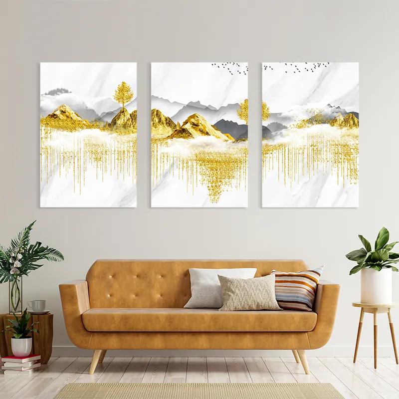 többrészes vászonkép Golden White Mountains mockup 4
