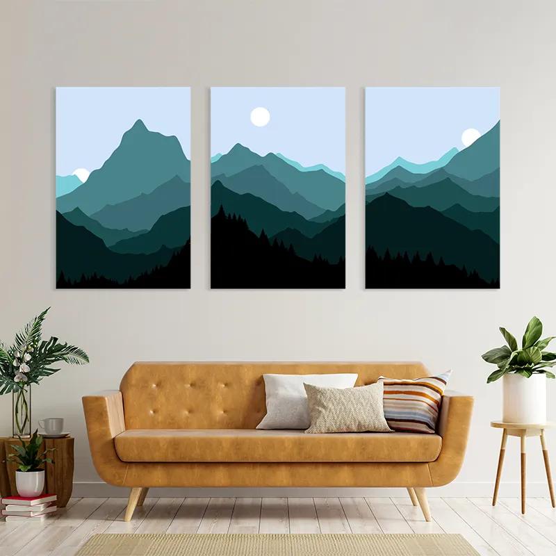 többrészes vászonkép Green Mountain mockup 4