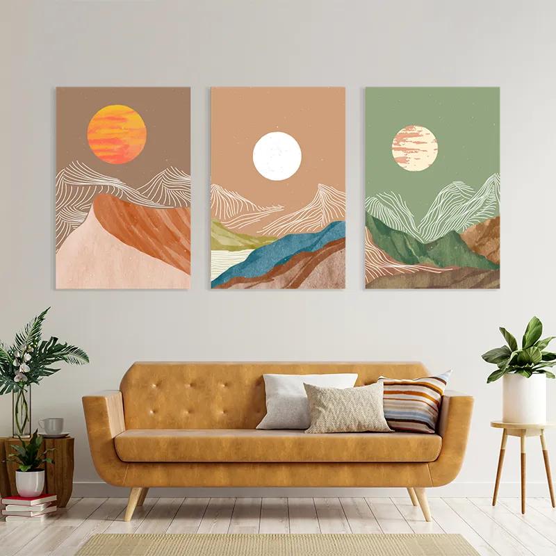 többrészes vászonkép White Moon Set mockup 4