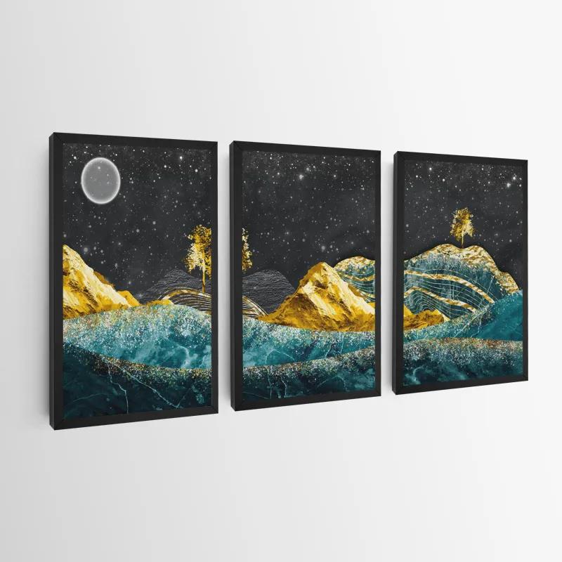 többrészes vászonkép Bluend Gold Mountains mockup 0