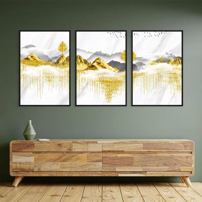 többrészes vászonkép Golden White Mountains mockup 2
