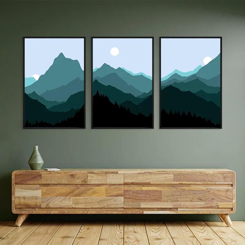 többrészes vászonkép Green Mountain mockup 2