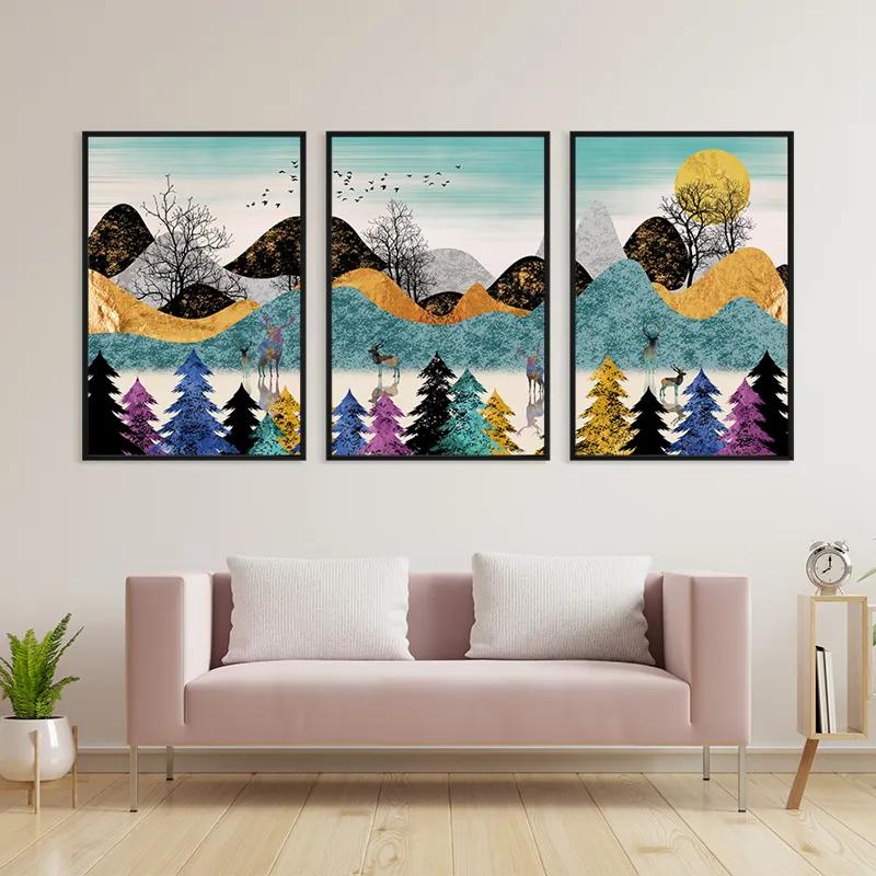 többrészes vászonkép Color Mountain mockup 3