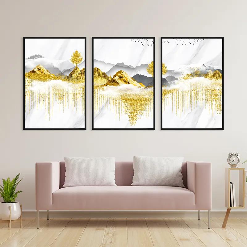 többrészes vászonkép Golden White Mountains mockup 3
