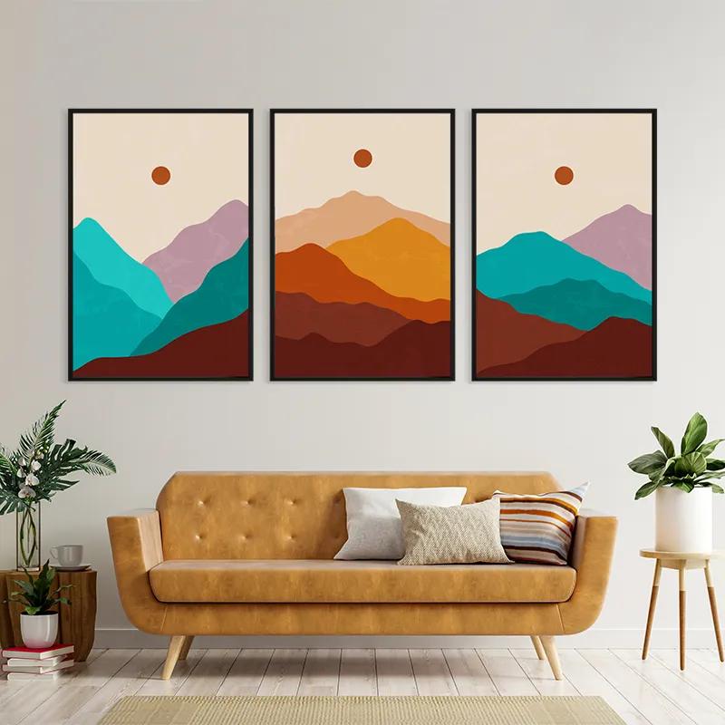 többrészes vászonkép Brown Moon Mountain mockup 4