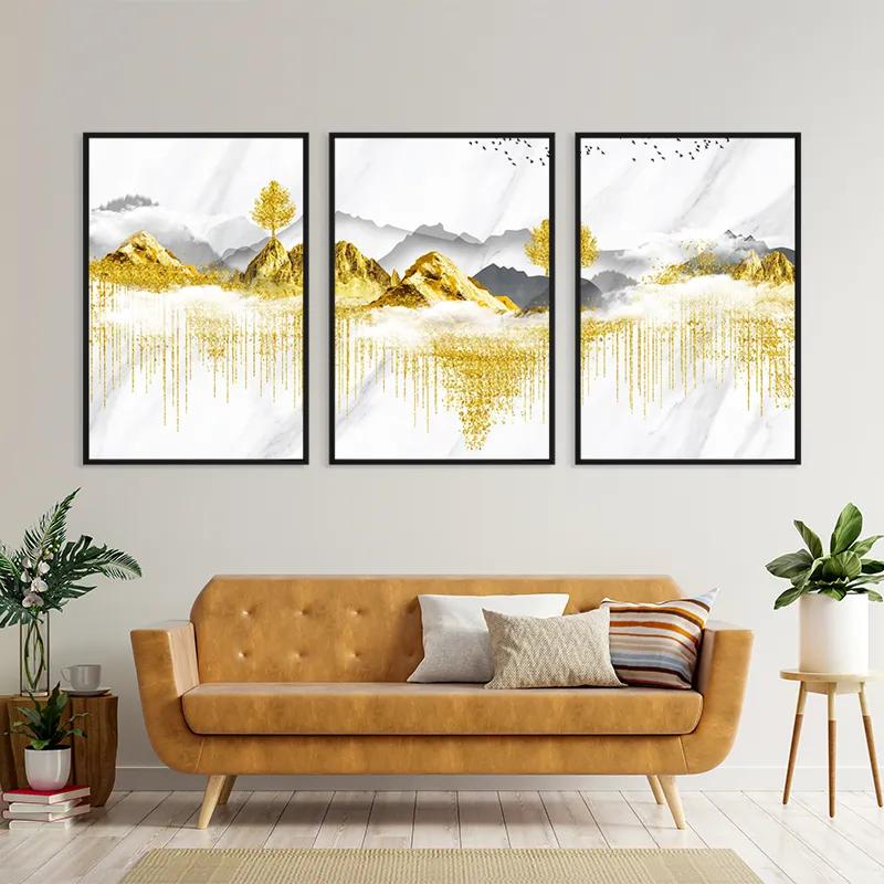 többrészes vászonkép Golden White Mountains mockup 4