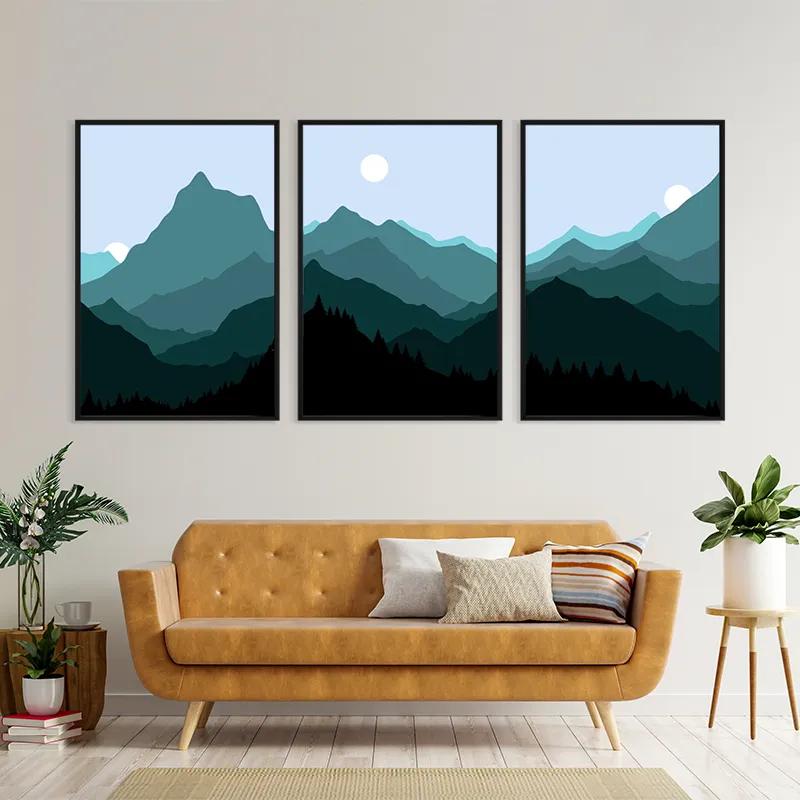 többrészes vászonkép Green Mountain mockup 4