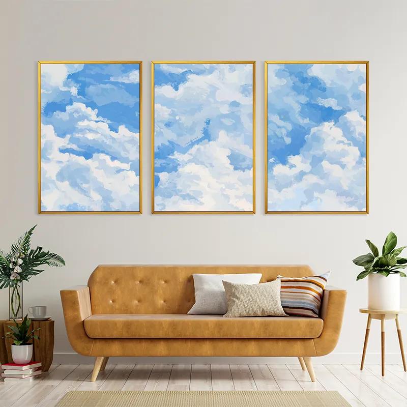többrészes vászonkép Clouds Set mockup 4