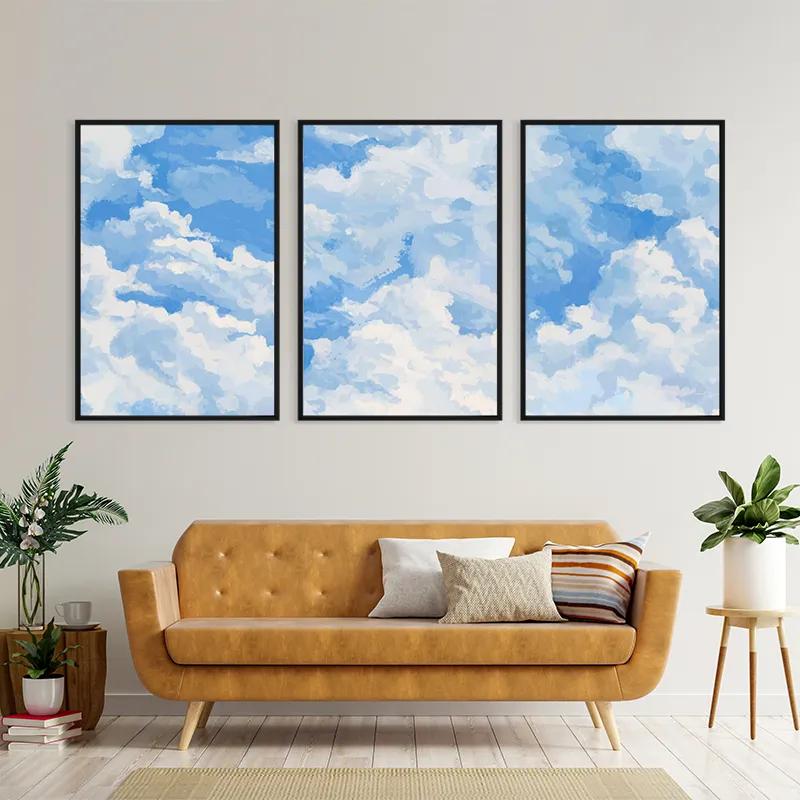 többrészes vászonkép Clouds Set mockup 4