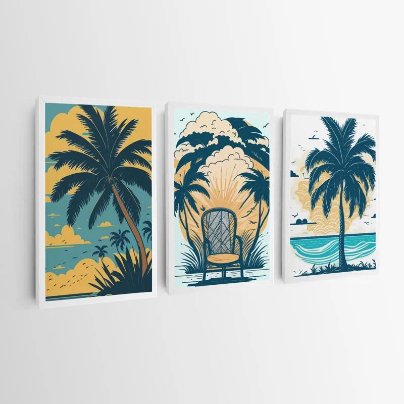 többrészes vászonkép Palm Tree Set mockup 0