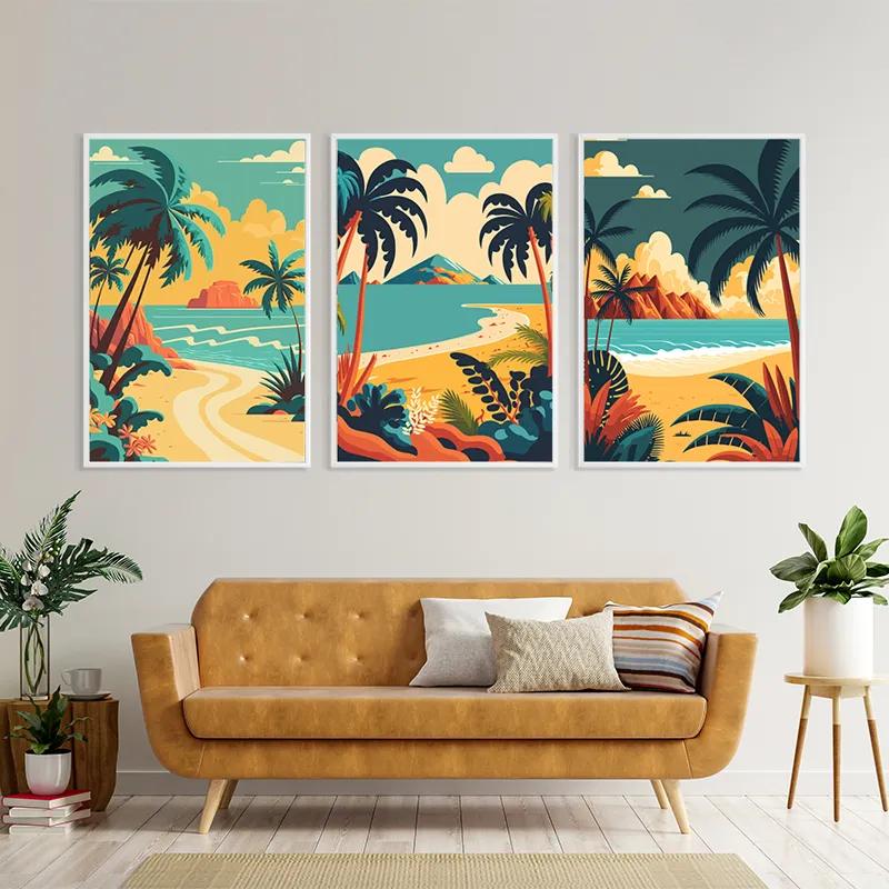 többrészes vászonkép Beach Palm mockup 4