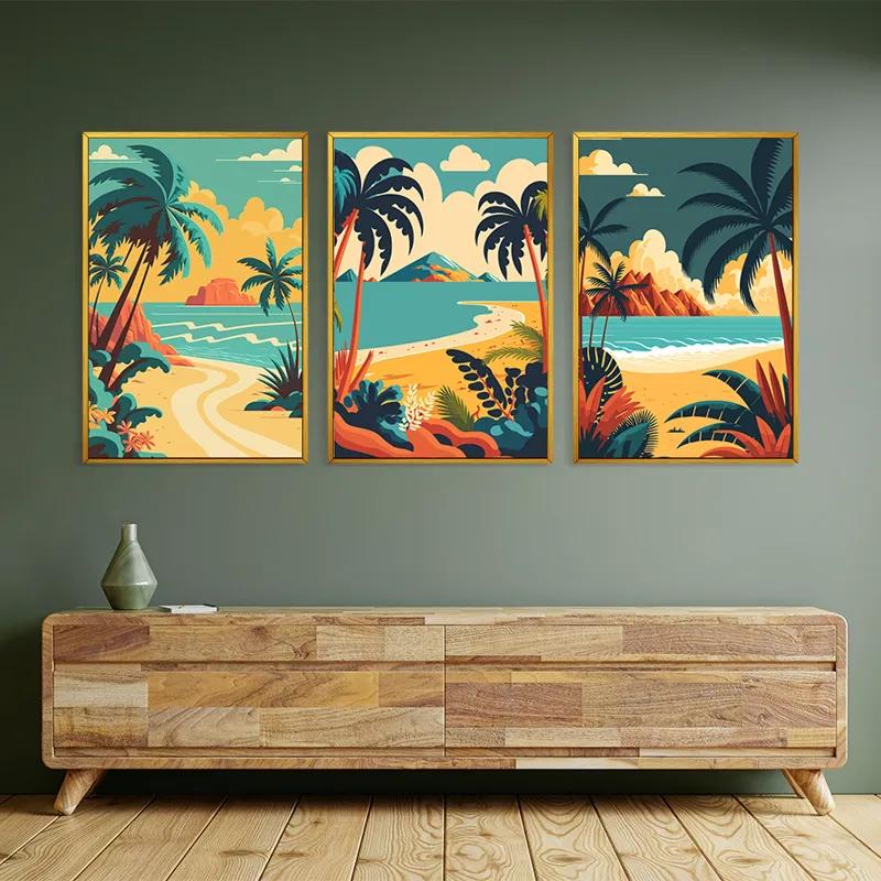 többrészes vászonkép Beach Palm mockup 2