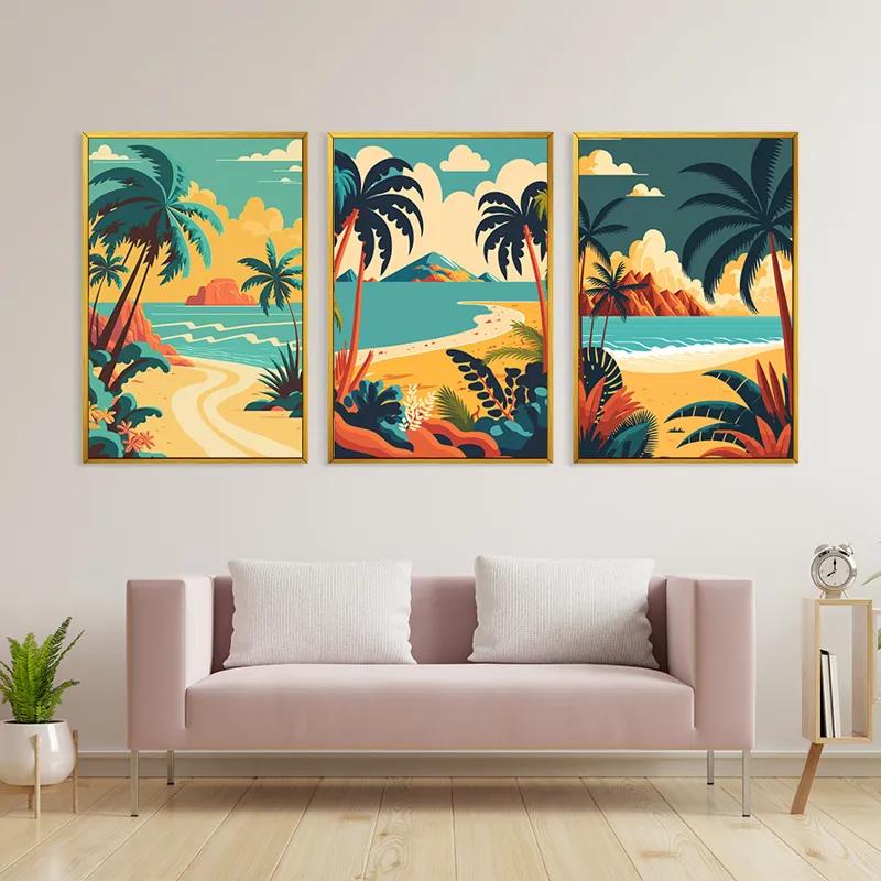 többrészes vászonkép Beach Palm mockup 3