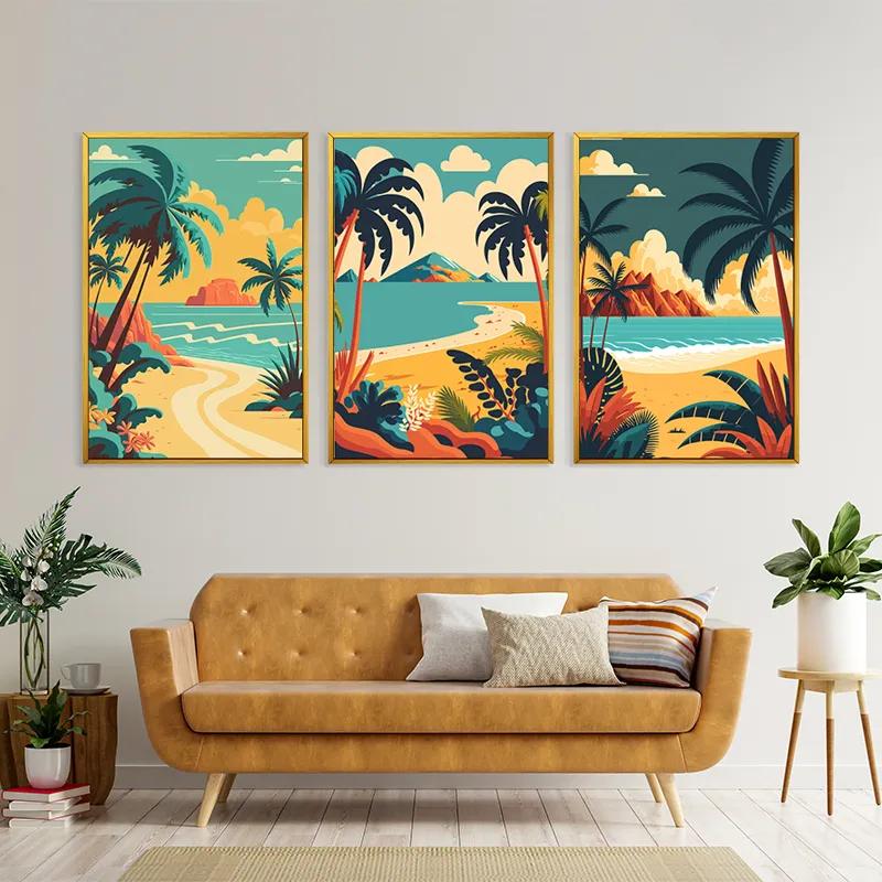 többrészes vászonkép Beach Palm mockup 4