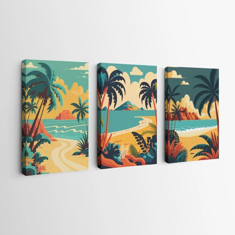 többrészes vászonkép Beach Palm mockup 0