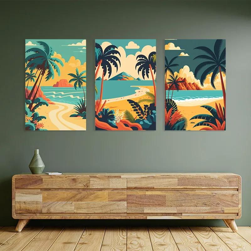 többrészes vászonkép Beach Palm mockup 2