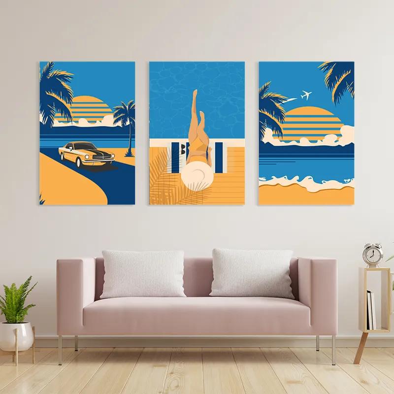 többrészes vászonkép Summer Retro Set mockup 3