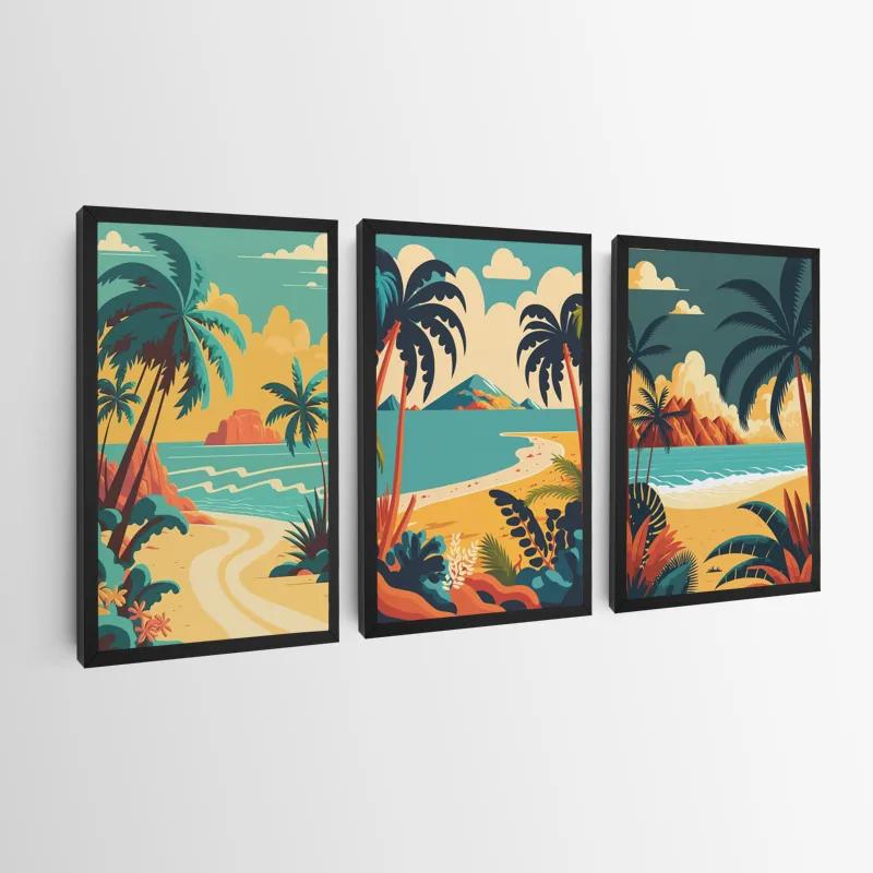 többrészes vászonkép Beach Palm mockup 0