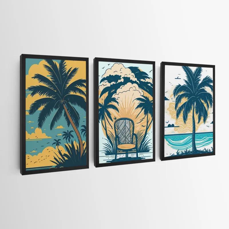 többrészes vászonkép Palm Tree Set mockup 0