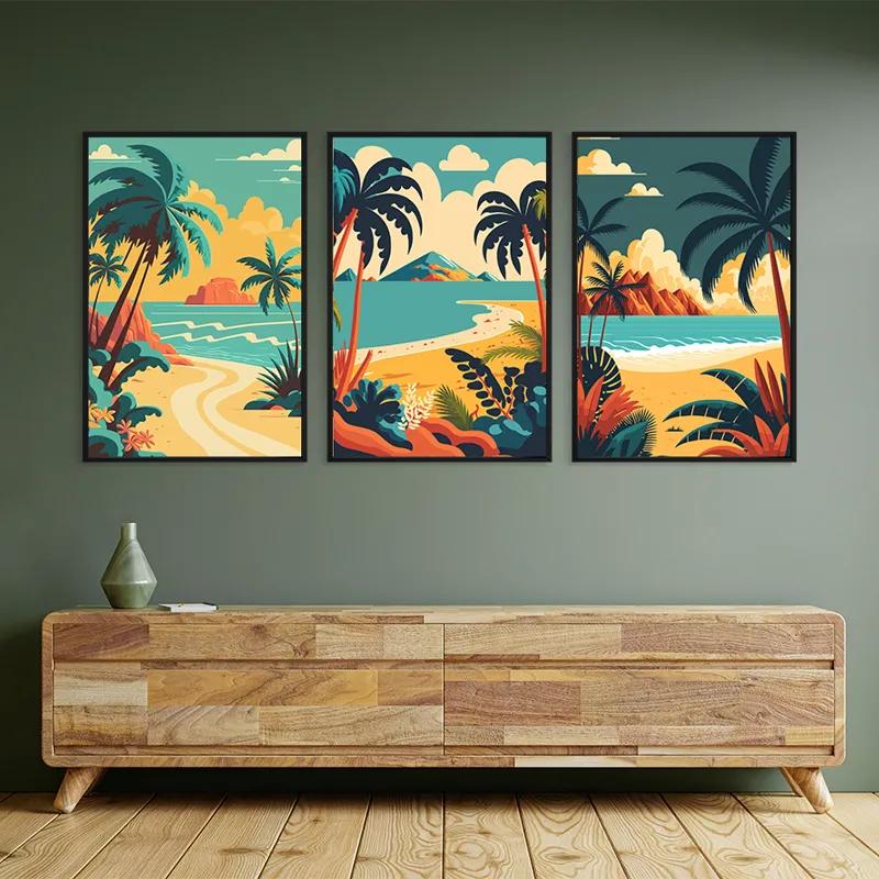 többrészes vászonkép Beach Palm mockup 2